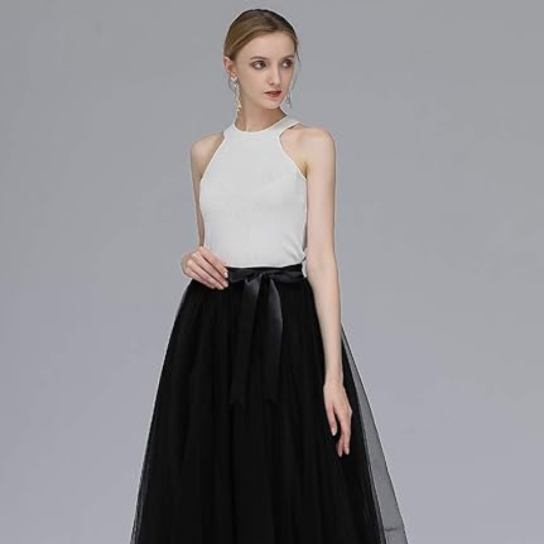 Урт Tulle хар юбка (5 layers)