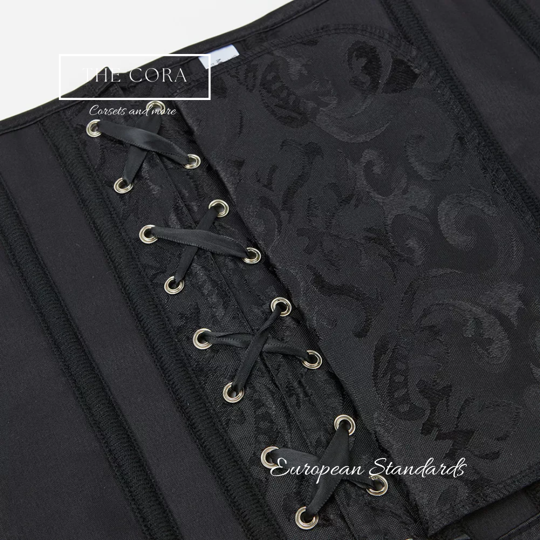 14 пластик нуман оруулгатай хар хээтэй корсет