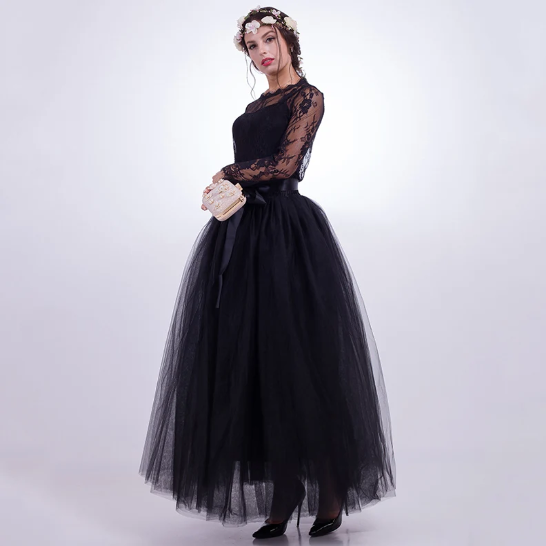 Урт Tulle хар (6 layers)