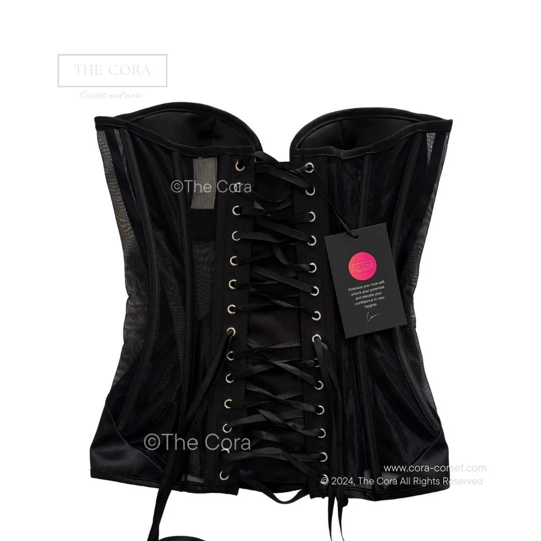 Luna Mesh Corset Top Black