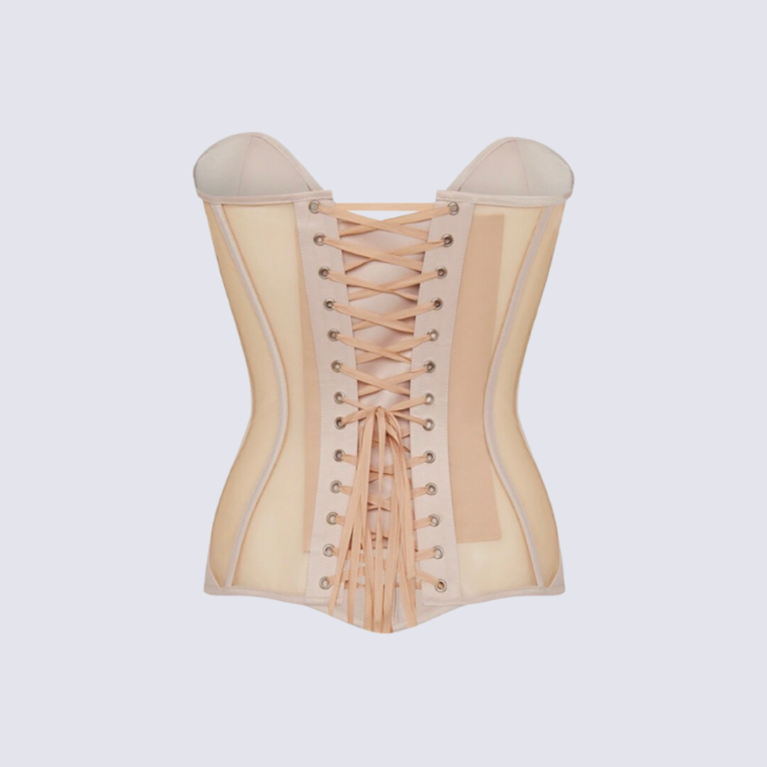 Luna Mesh Corset Top Beige