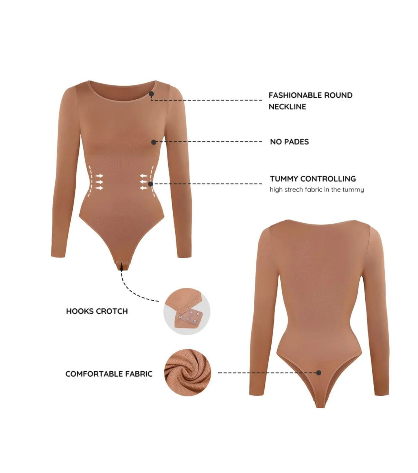 Seamless Everyday Thong - Light Support - Light Brown