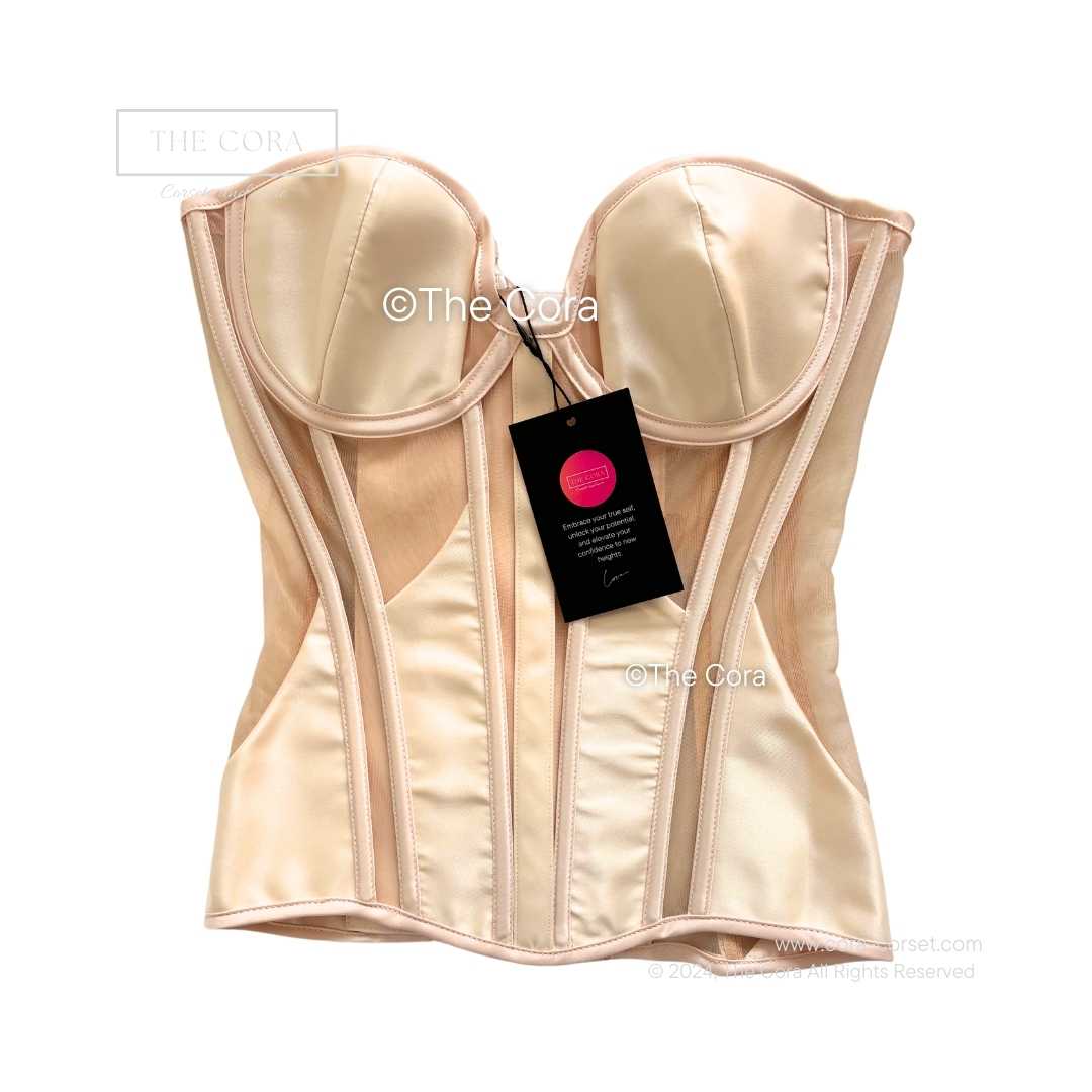 Luna Mesh Corset Top Beige