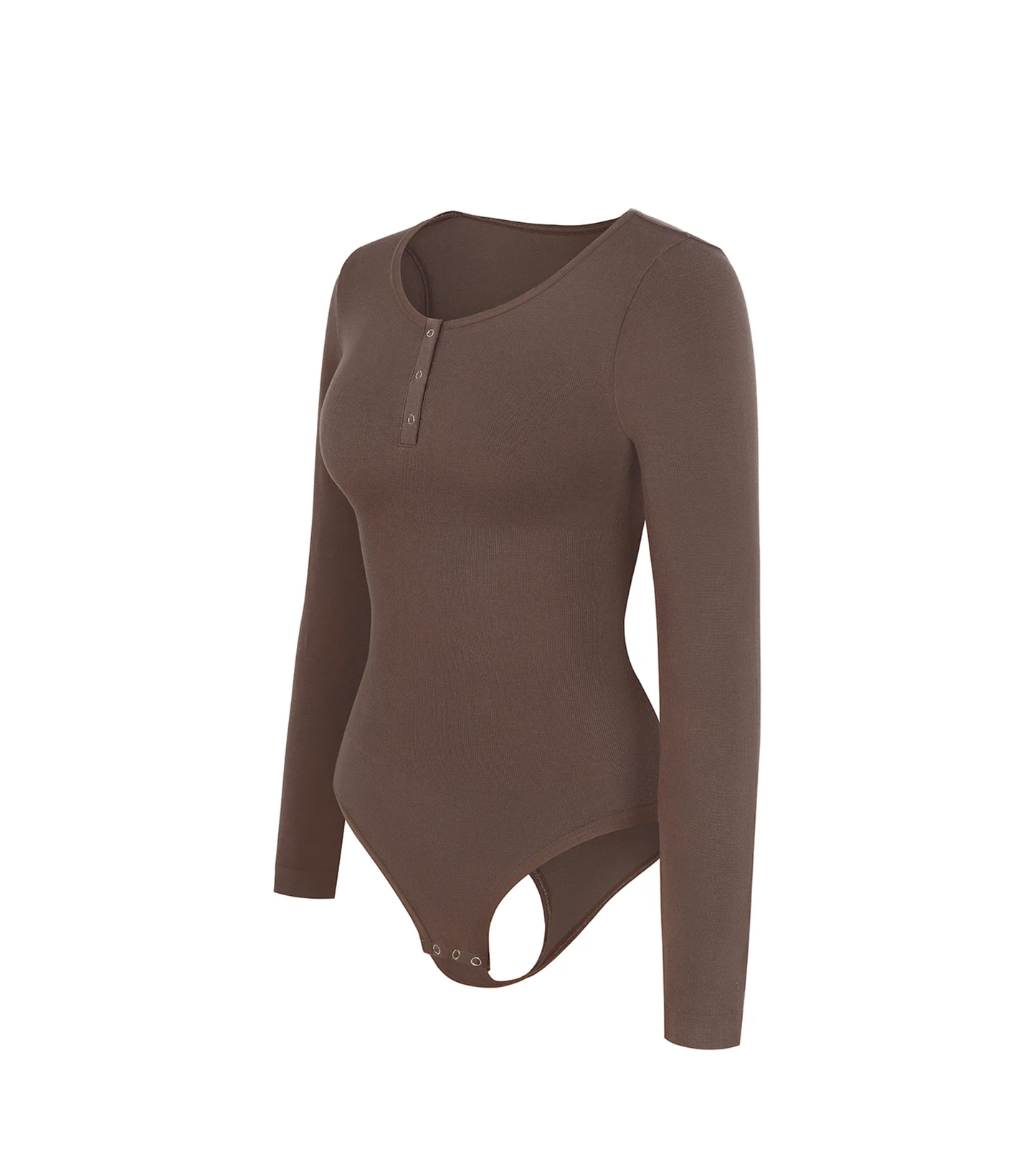 Seamless Button Sleeve - Light Support - Brown