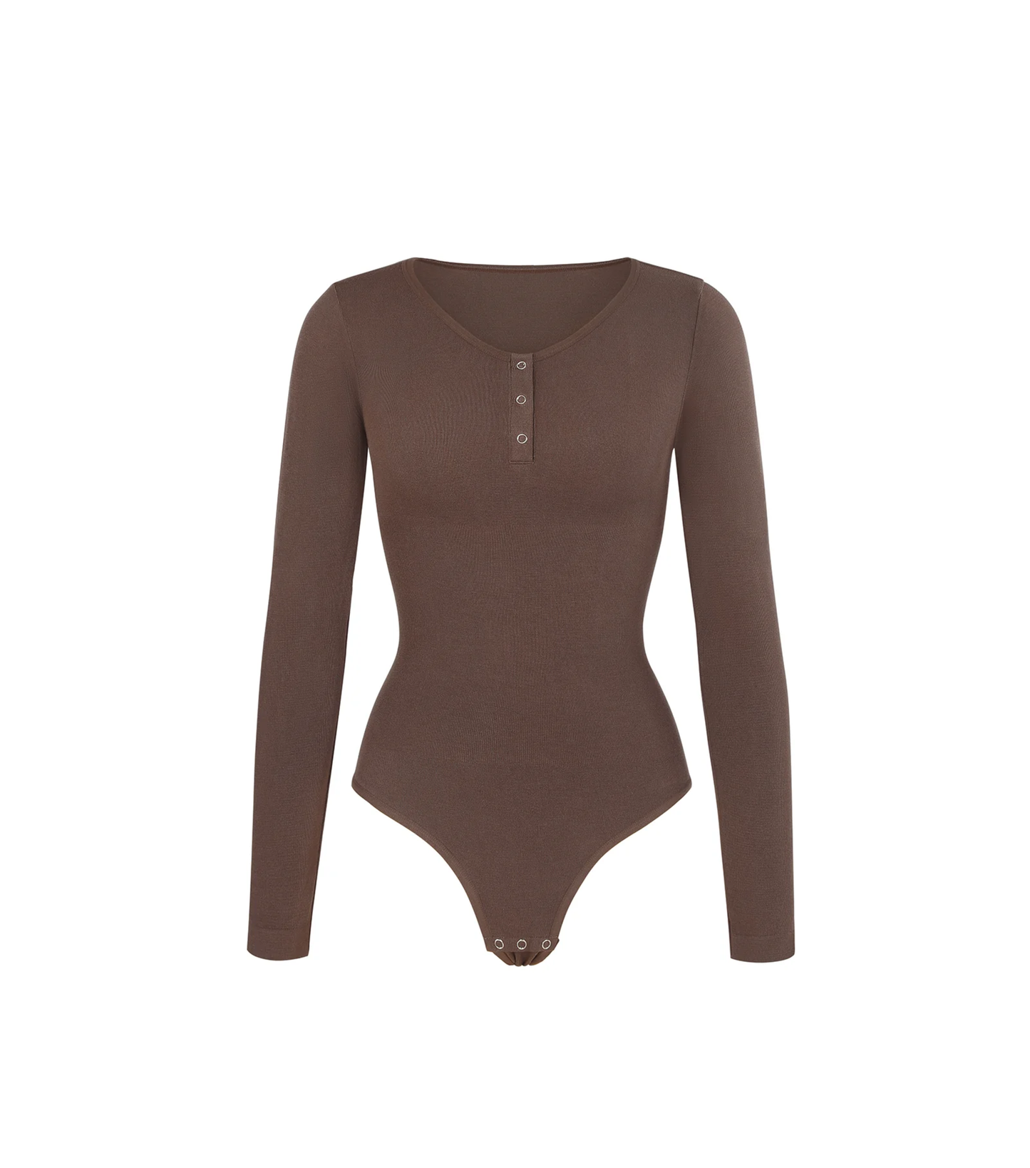 Seamless Button Sleeve - Light Support - Brown