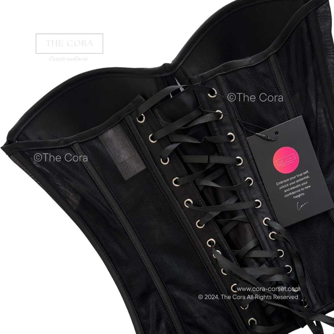 Ava Mesh Corset Top Black
