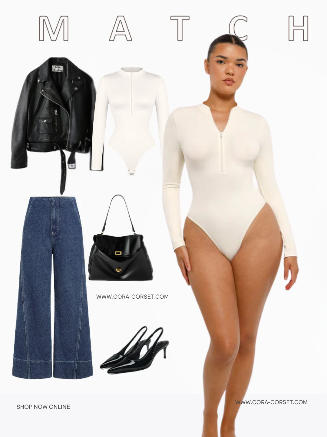 Bodysui V Zipper White (Light support)