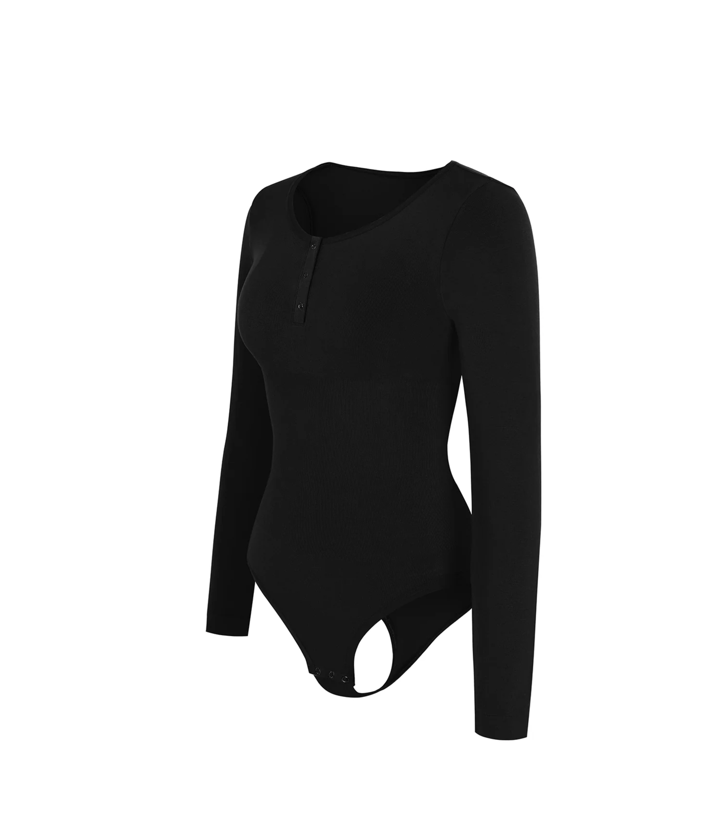 Seamless Button Sleeve - Light Support - Black