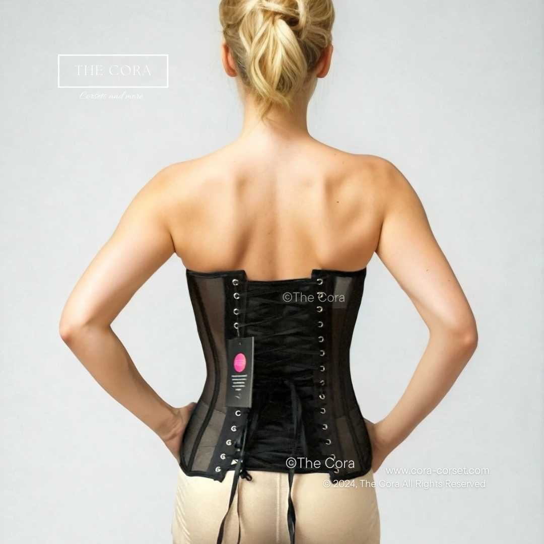 Luna Mesh Corset Top Black