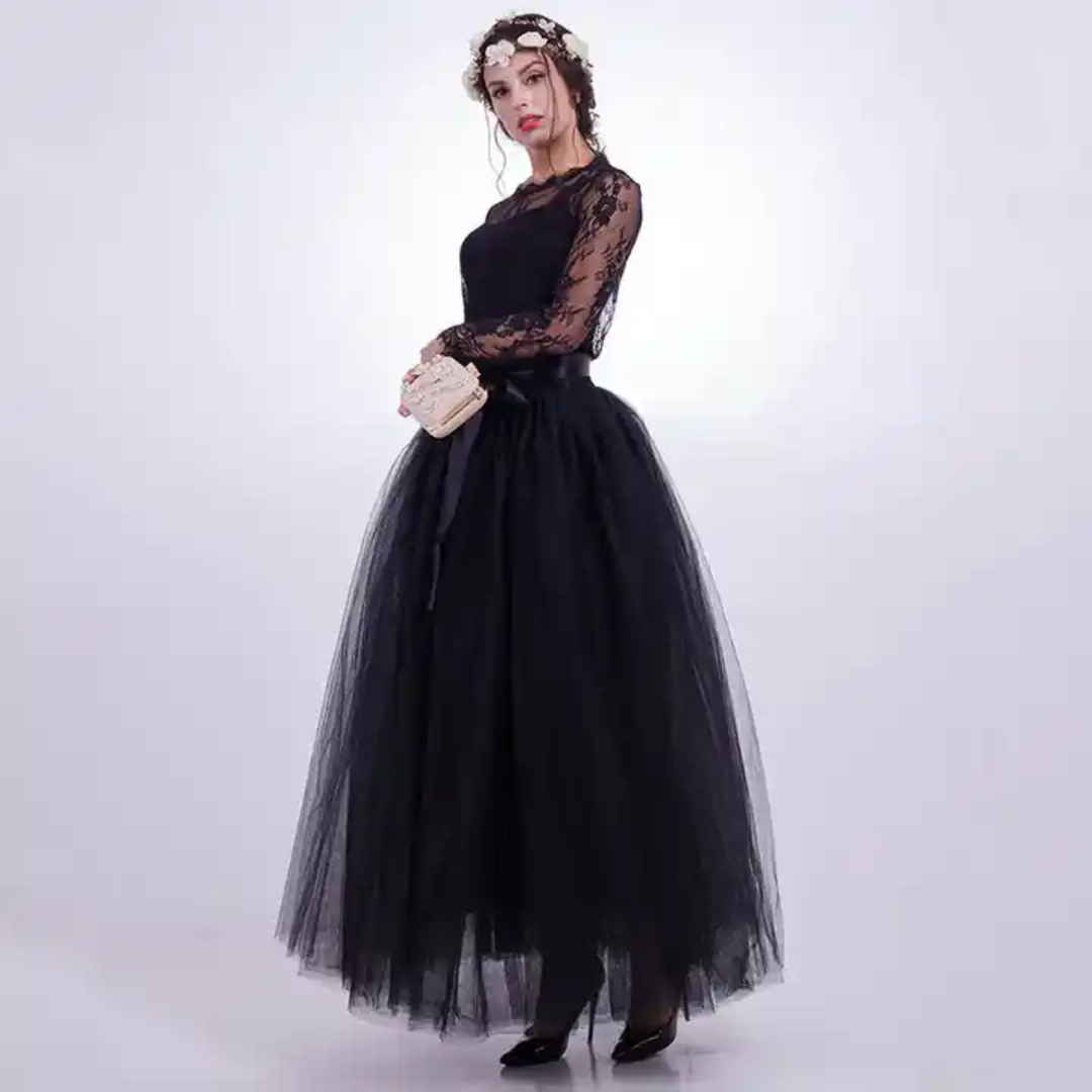 Урт Tulle хар (6 layers)
