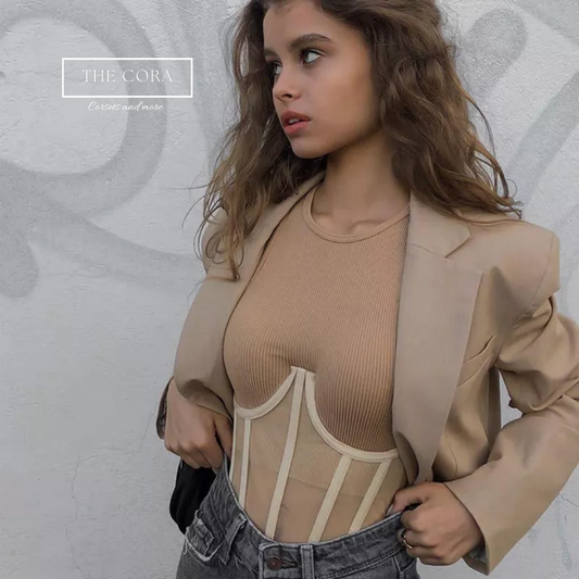 12 пластик нуман оруулгатай BEIGE корсет