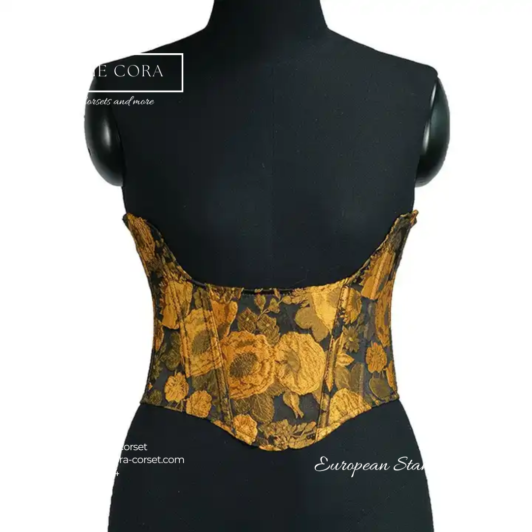FLOWER yellow хээтэй өндөр корсетон бүс