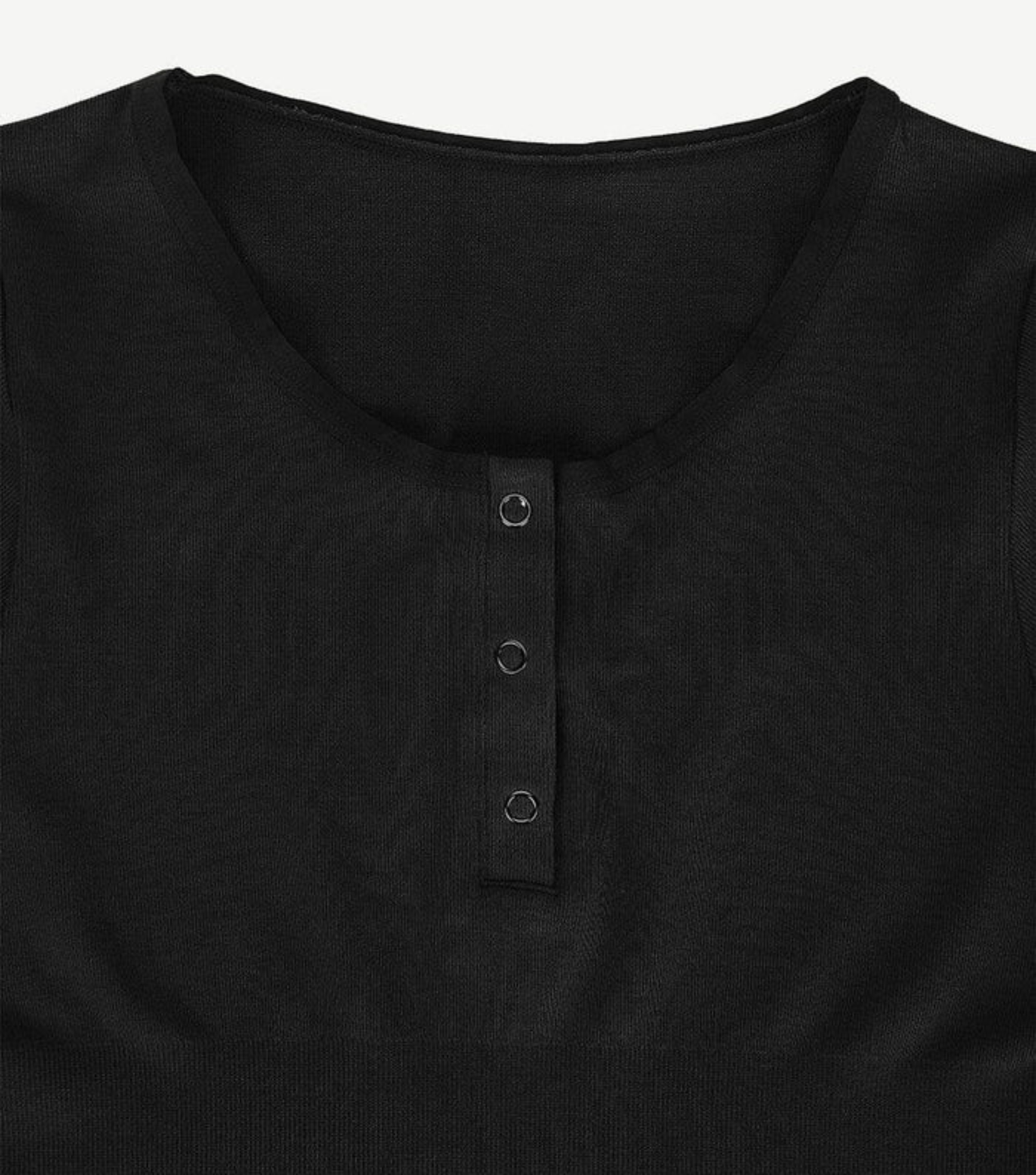 Seamless Button Sleeve - Light Support - Black
