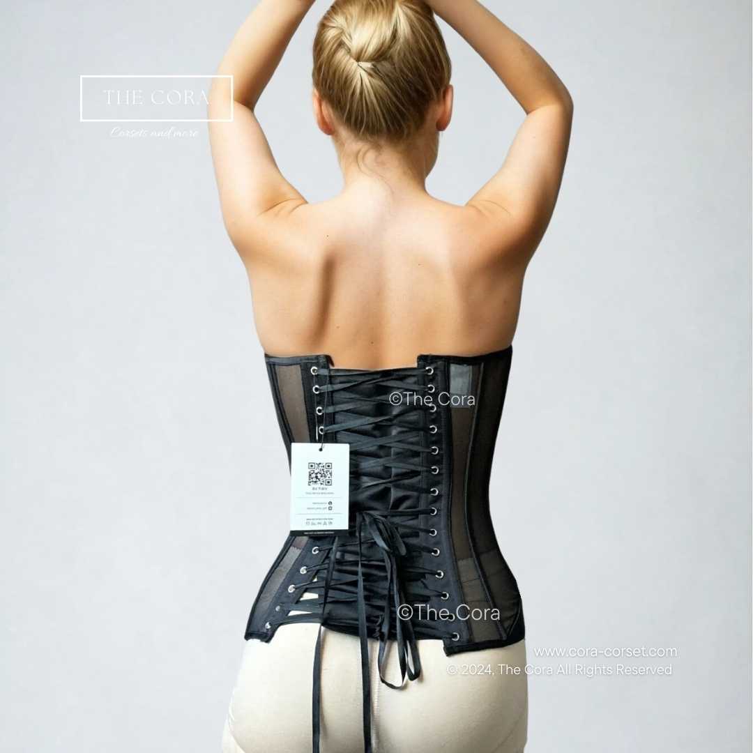 Luna Mesh Corset Top Black
