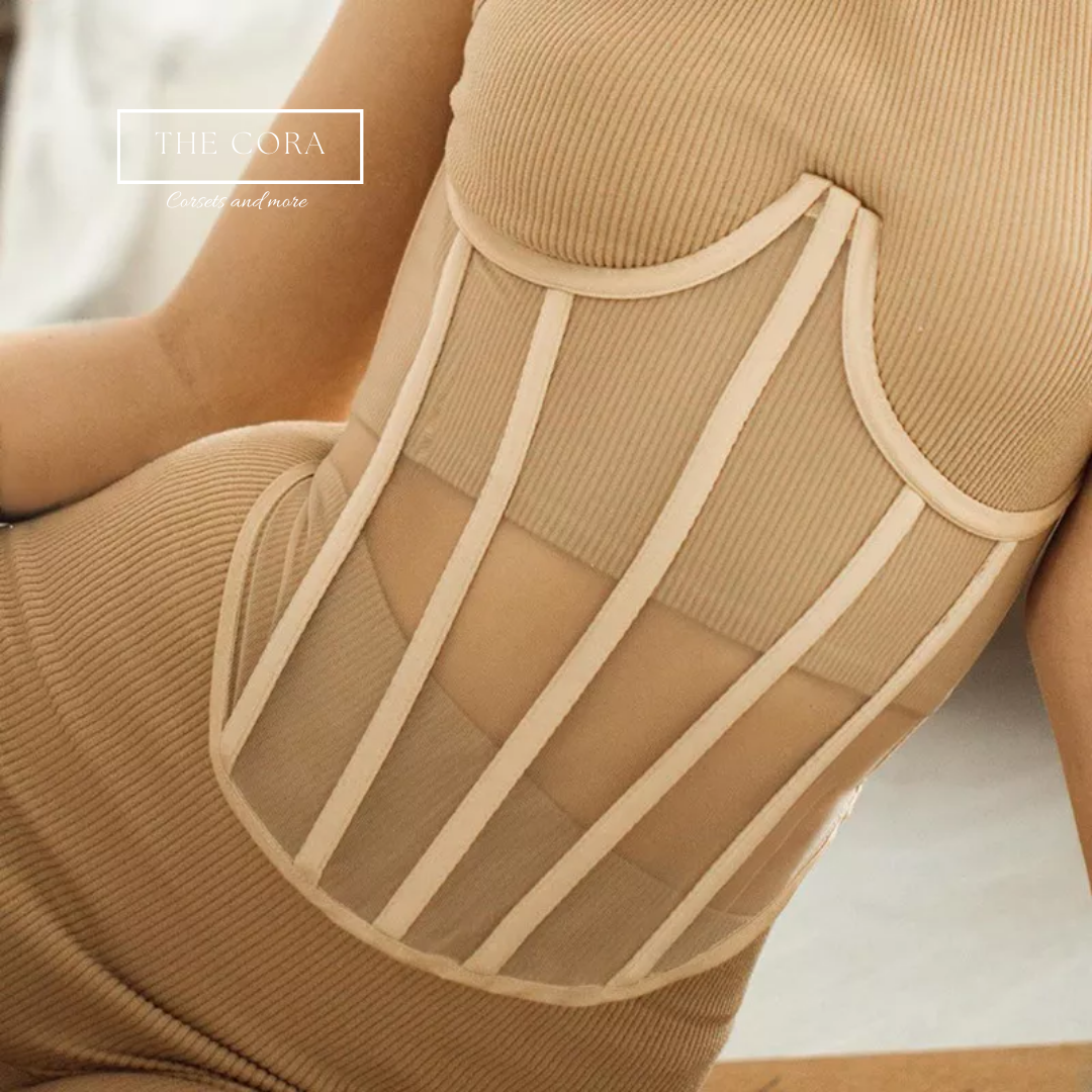 12 пластик нуман оруулгатай BEIGE корсет