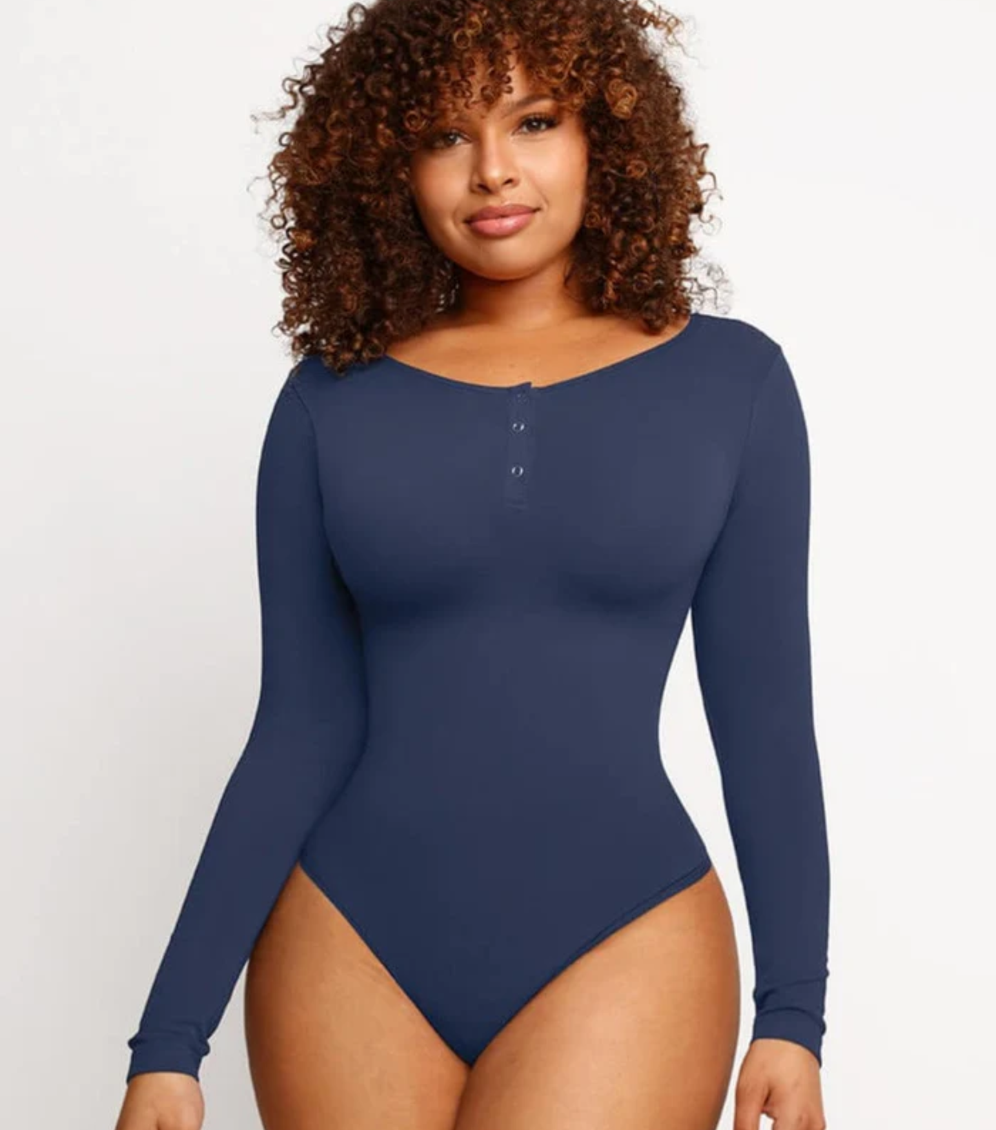 Seamless Button Sleeve - Light Support - Dark blue