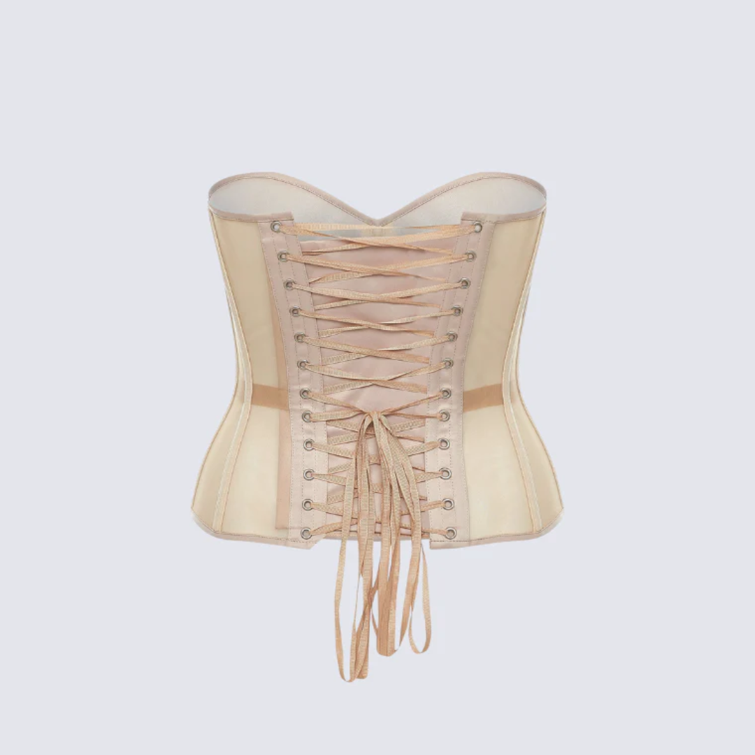 Ava Mesh Corset Top Beige