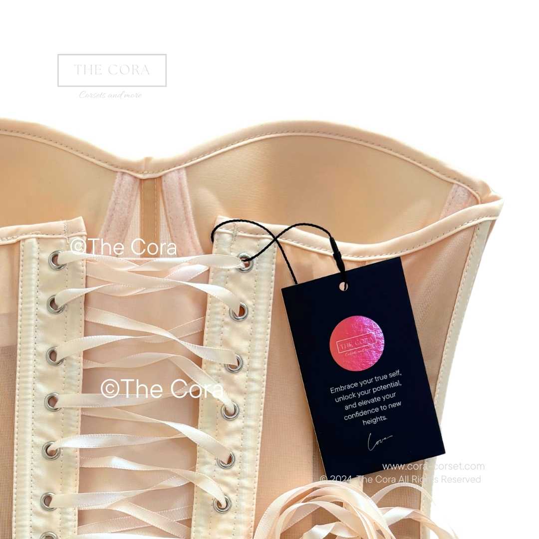 Ava Mesh Corset Top Beige