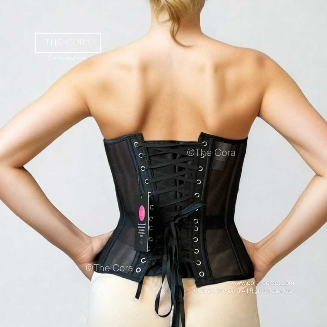 Ava Mesh Corset Top Black