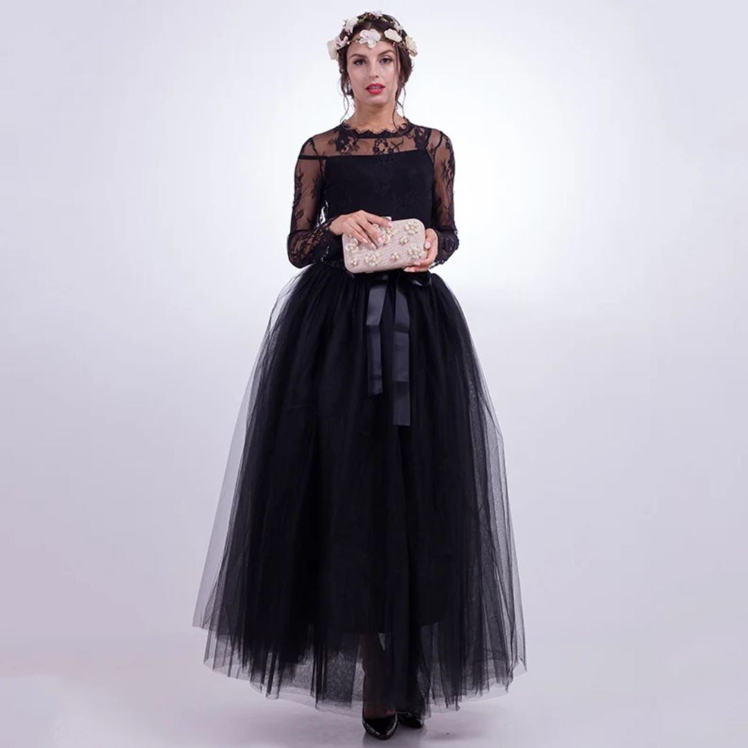 Урт Tulle хар (6 layers)