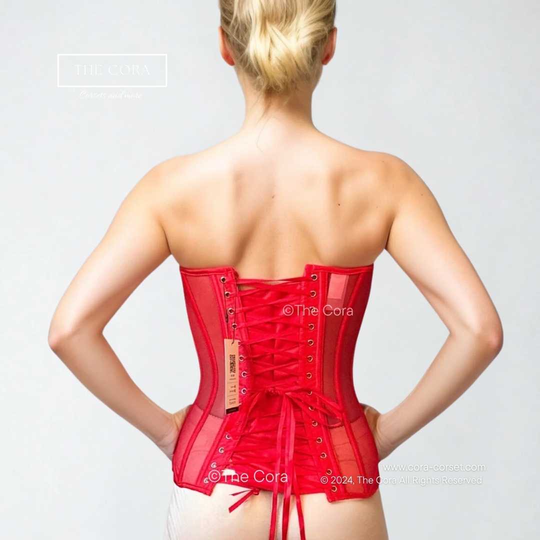 Luna Mesh Corset Top Red