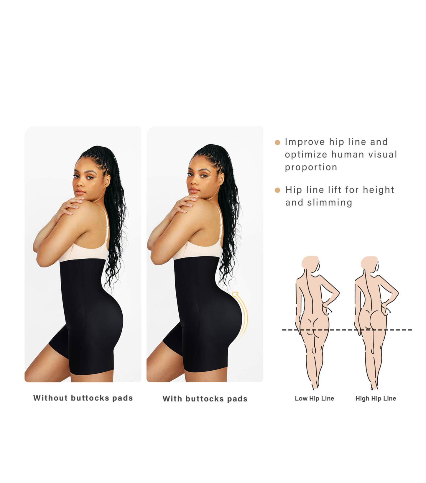 Air Slim Butt Lifter with Removable Buttock Pads (Өгзөгний нэмэлт падтай шорт) - Skin