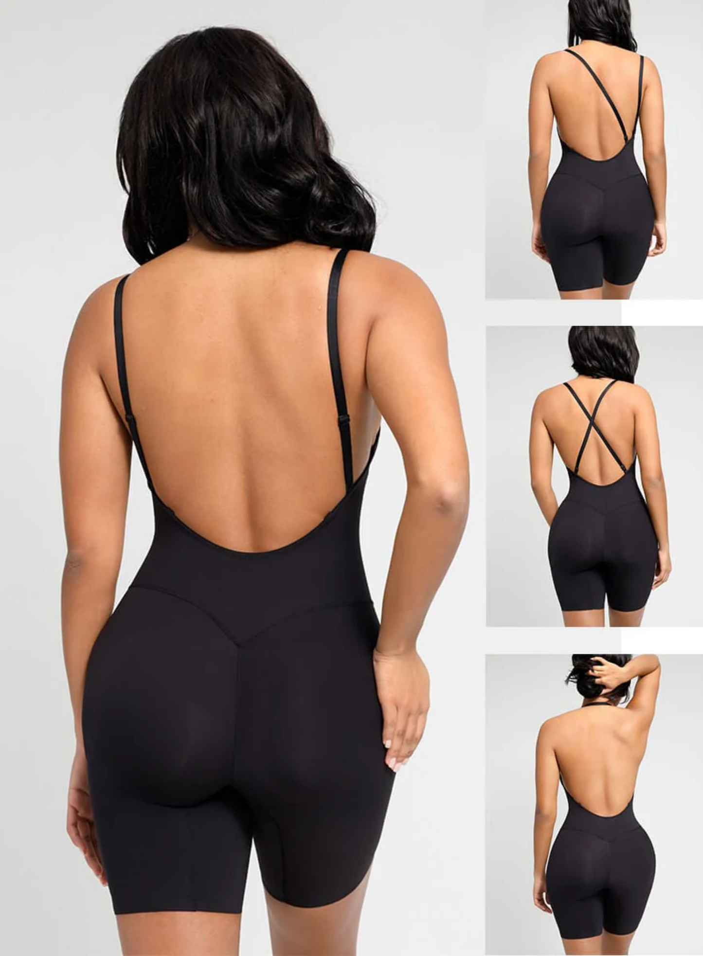 Backless Shapewear With Removable Butt And Hips Pads - Ар задгай, өгзөг ташааны нэмэлт падтай - Black