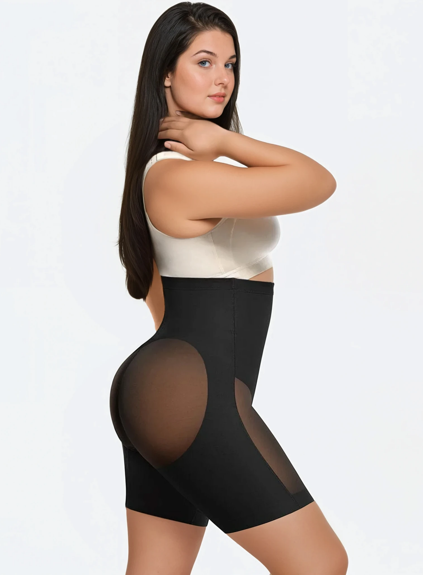 High-Waisted Butt Lift Seamless Shaper Shorts - Black