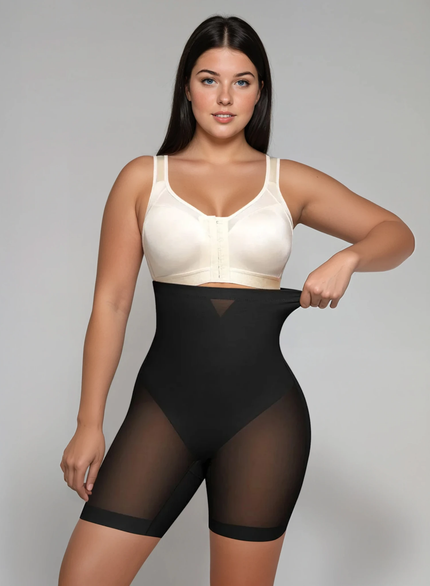 High-Waisted Butt Lift Seamless Shaper Shorts - Black