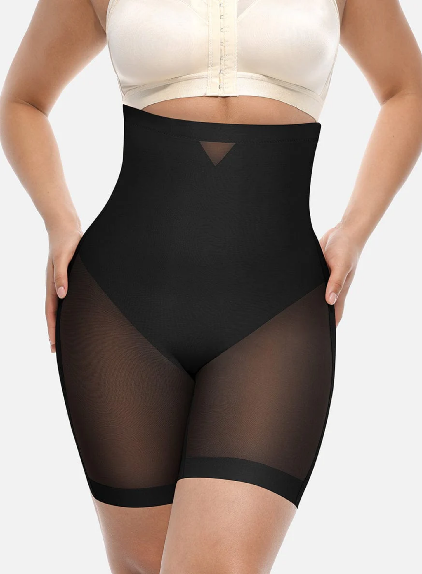 High-Waisted Butt Lift Seamless Shaper Shorts - Black