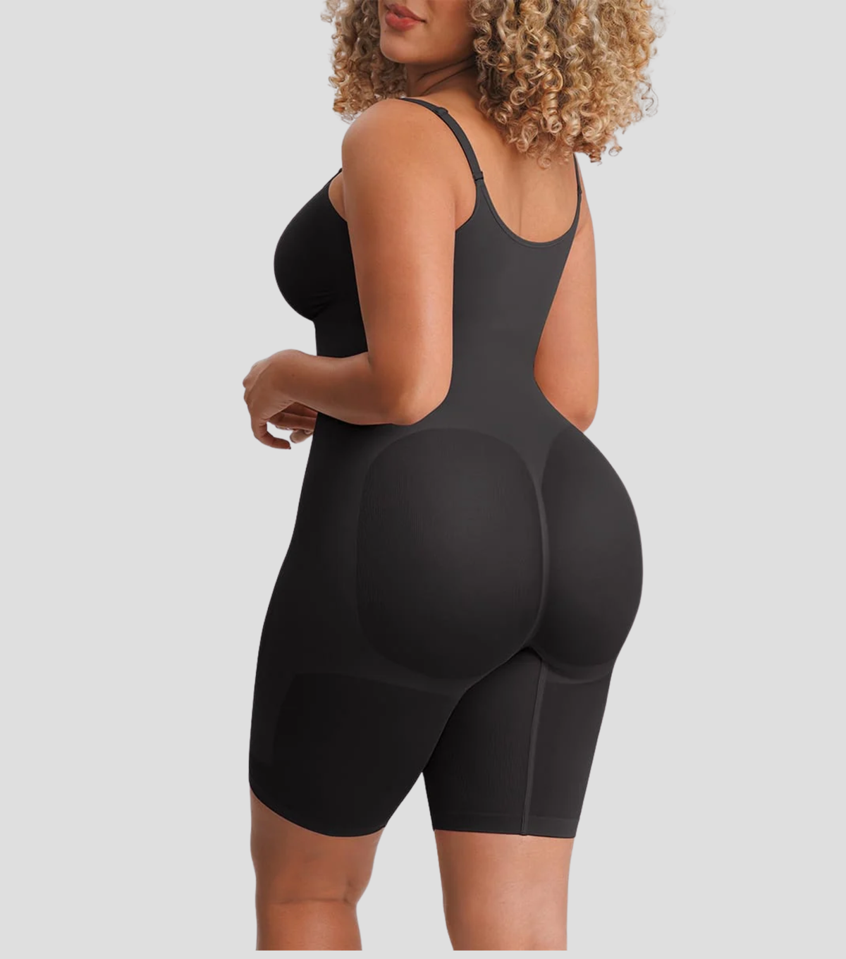 Seamless Zipper Bodysuit Full Black