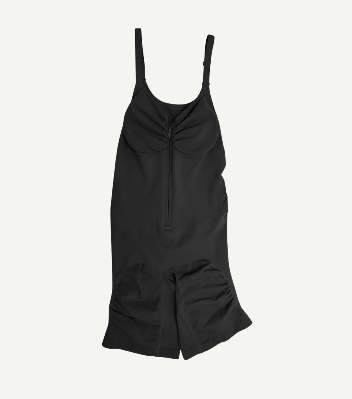 Seamless Zipper Bodysuit Full Black