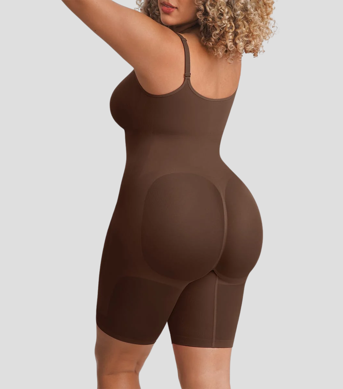 Seamless Zipper Bodysuit Full Brown