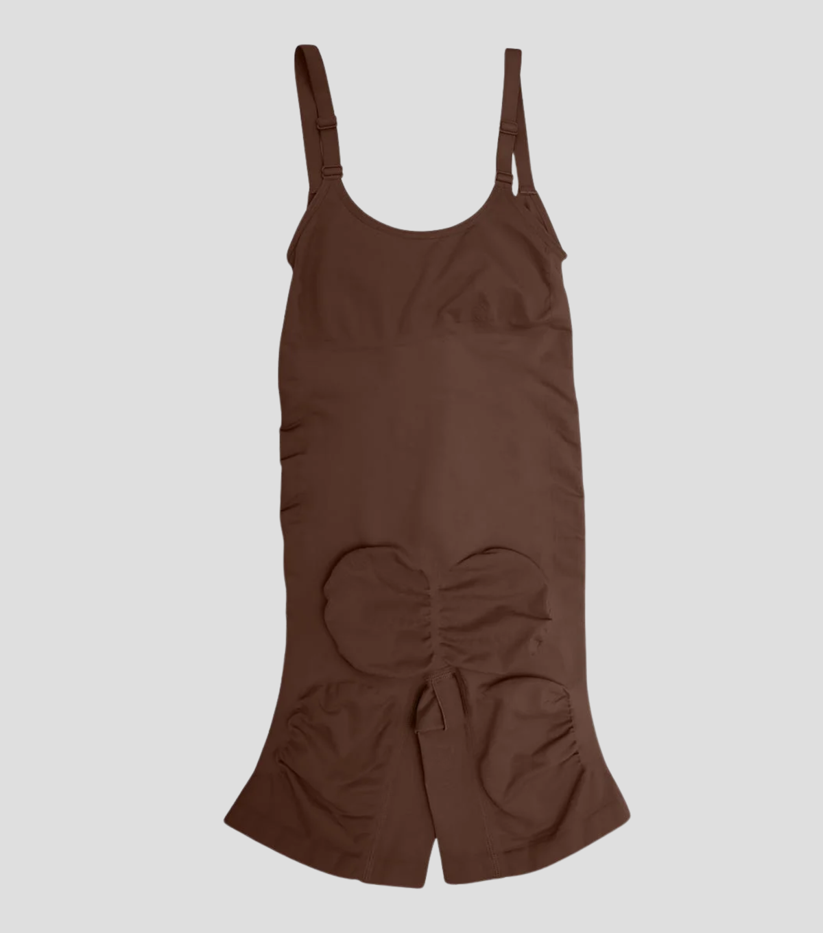 Seamless Zipper Bodysuit Full Brown