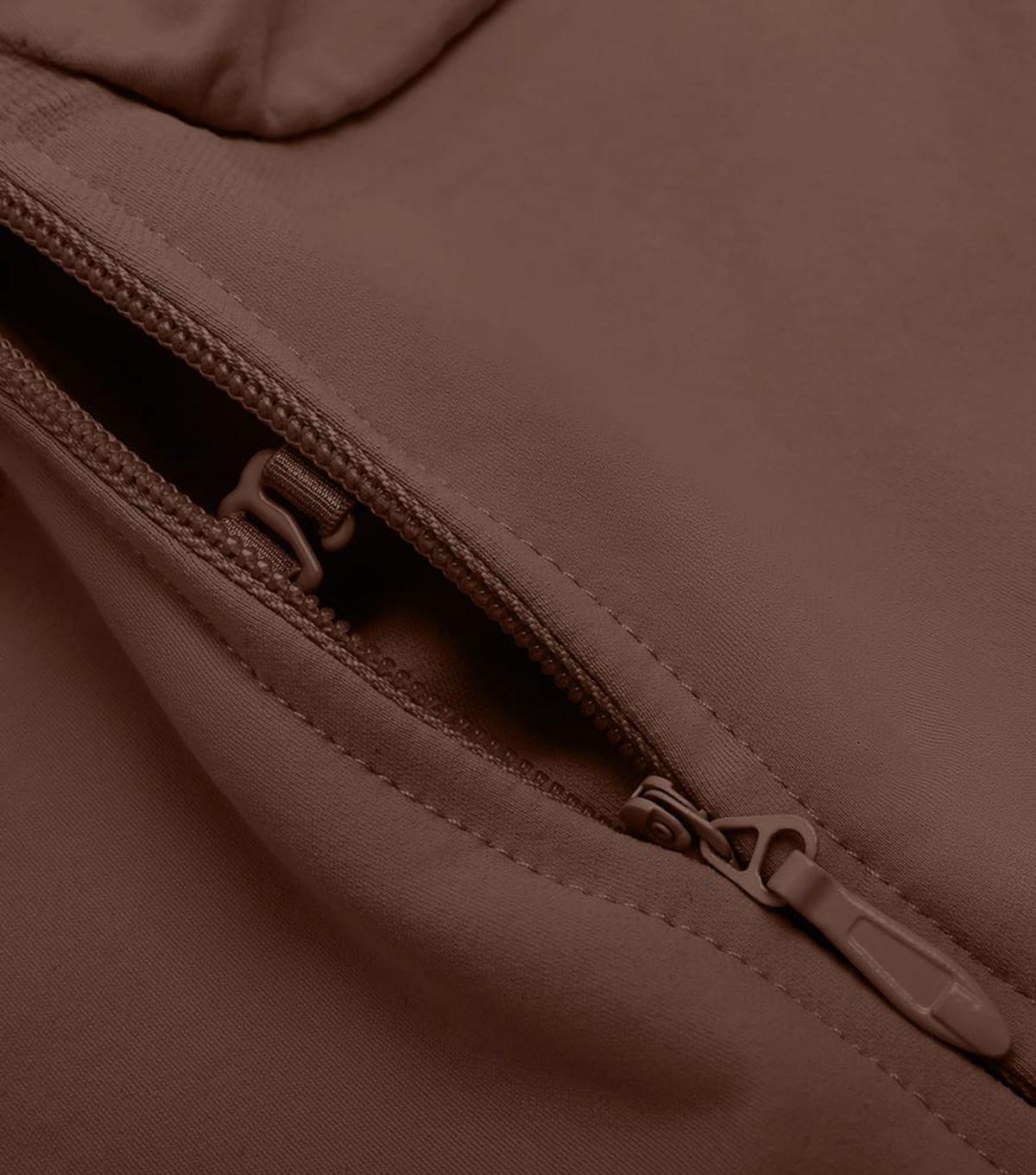 Seamless Zipper Bodysuit Full Brown