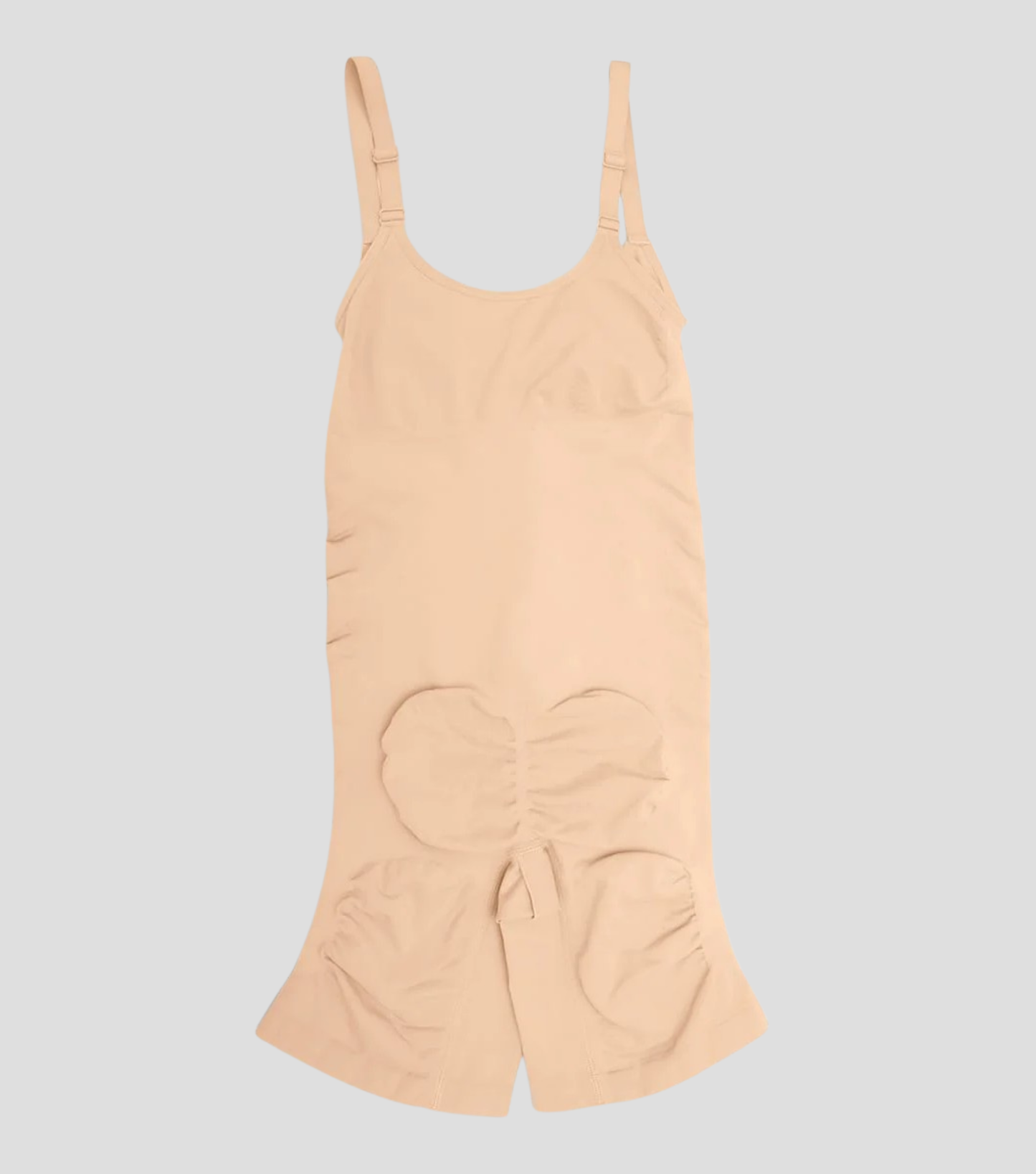 Seamless Zipper Bodysuit Full Beige